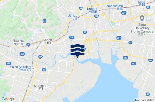 Mappa delle maree di Suminoe, Japan