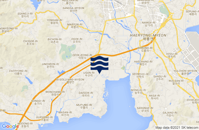 Mappa delle maree di Suncheon-si, South Korea