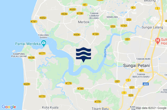 Mappa delle maree di Sungai Petani, Malaysia