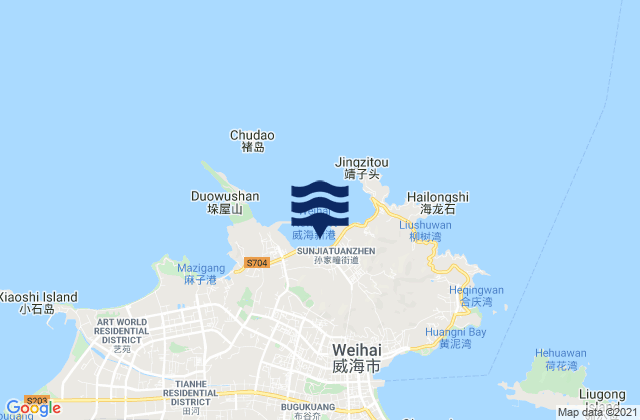 Mappa delle maree di Sunjiatuan, China