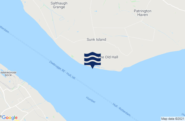 Mappa delle maree di Sunk Island, United Kingdom