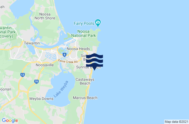 Mappa delle maree di Sunrise Beach, Australia