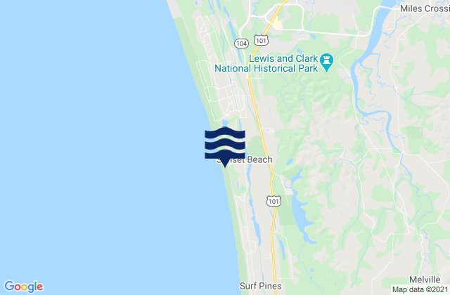 Mappa delle maree di Sunset Beach Gearhart , United States