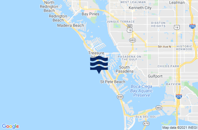 Mappa delle maree di Sunset Beach, United States