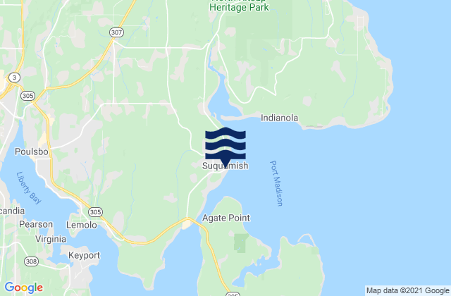 Mappa delle maree di Suquamish, United States