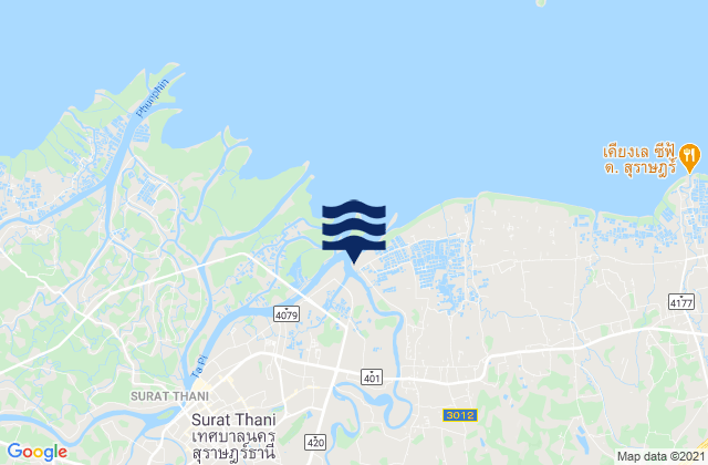 Mappa delle maree di Surat Thani, Thailand