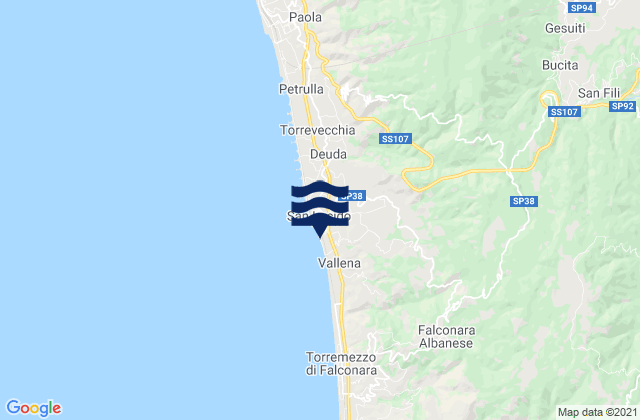 Mappa delle maree di Surdo, Italy