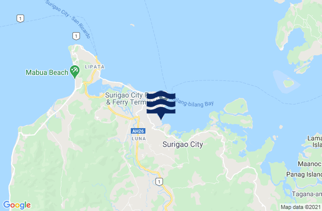 Mappa delle maree di Surigao City, Philippines