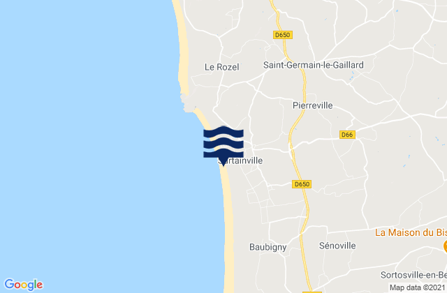 Mappa delle maree di Surtainville, France