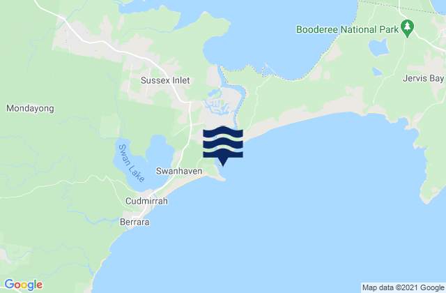 Mappa delle maree di Sussex Inlet, Australia