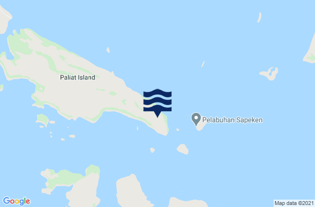Mappa delle maree di Susunan, Indonesia