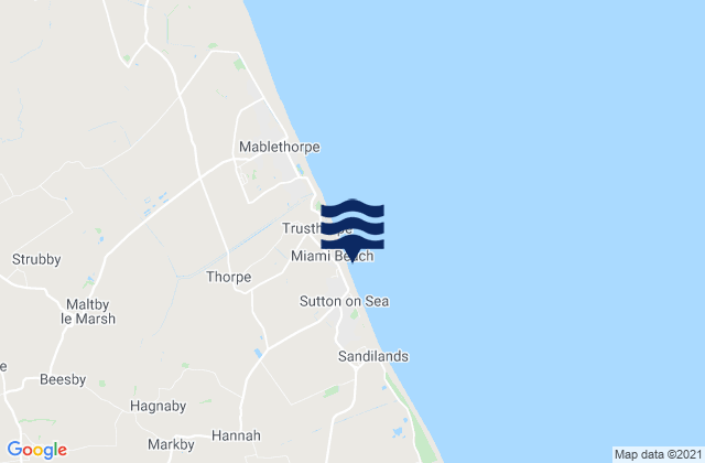 Mappa delle maree di Sutton-on-Sea Beach, United Kingdom