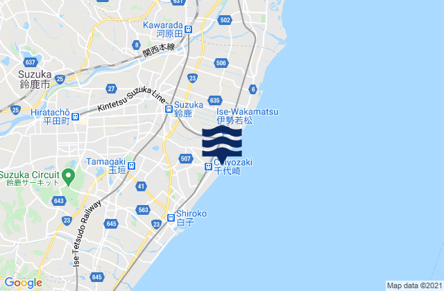 Mappa delle maree di Suzuka-shi, Japan