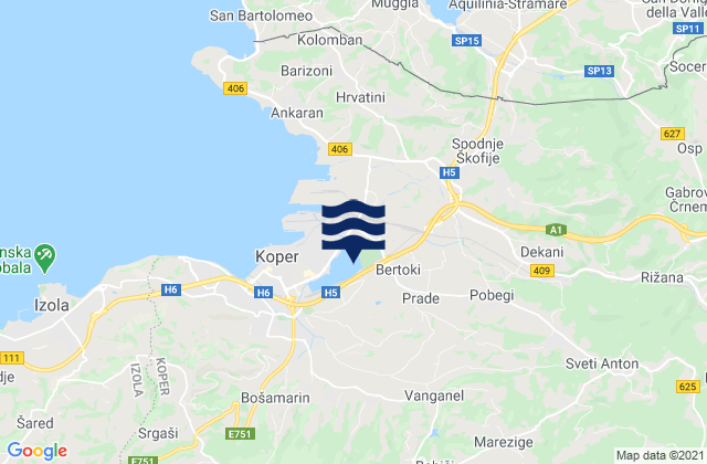 Mappa delle maree di Sv. Anton, Slovenia