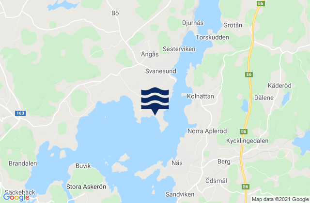 Mappa delle maree di Svanesund, Sweden