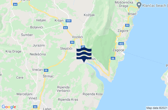 Mappa delle maree di Sveta Nedelja, Croatia