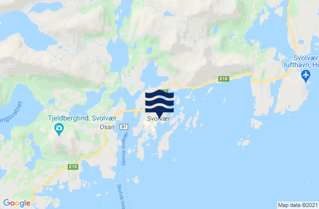 Mappa delle maree di Svolvær, Norway
