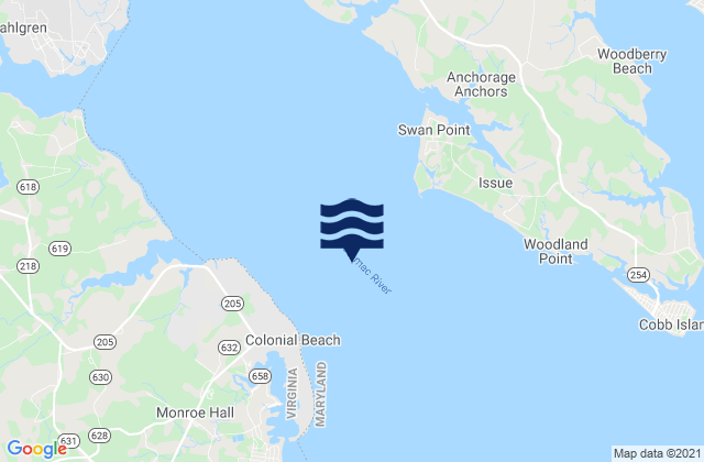 Mappa delle maree di Swan Point, United States