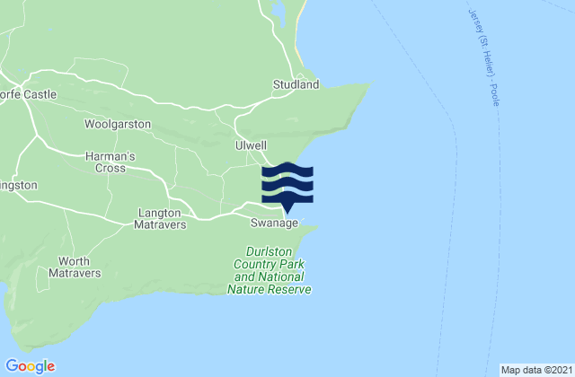 Mappa delle maree di Swanage, United Kingdom