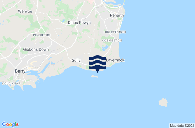 Mappa delle maree di Swanbridge Bay, United Kingdom