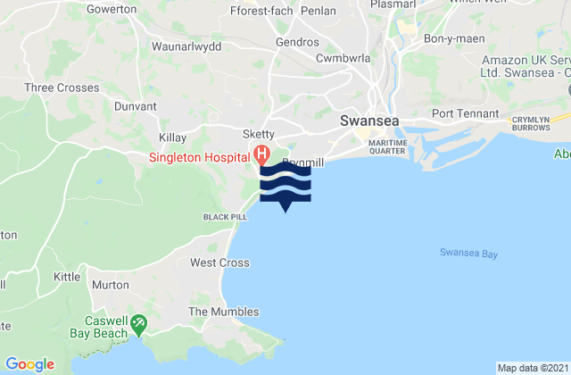 Mappa delle maree di Swansea Bay Beach, United Kingdom