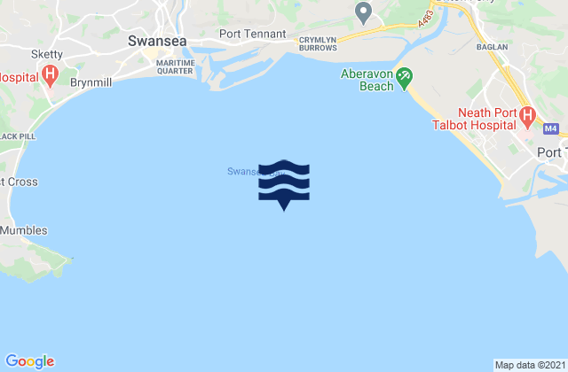 Mappa delle maree di Swansea Bay, United Kingdom