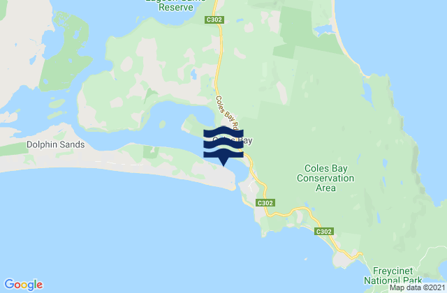 Mappa delle maree di Swanwick Bay, Australia