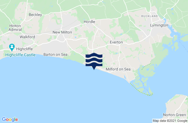 Mappa delle maree di Sway, United Kingdom