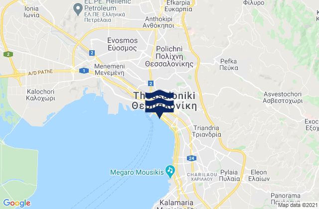 Mappa delle maree di Sykiés, Greece