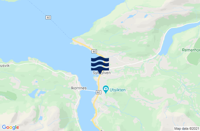 Mappa delle maree di Sykkylven, Norway
