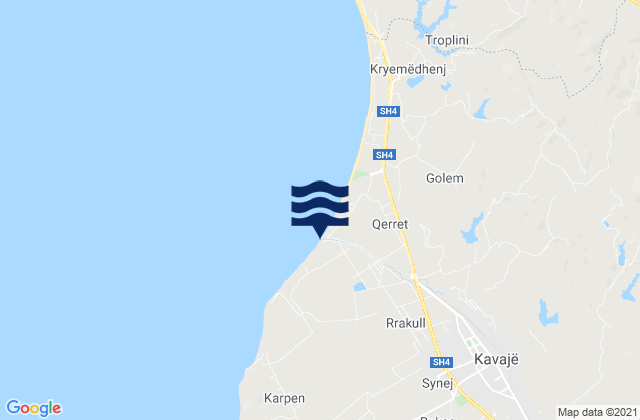 Mappa delle maree di Synej, Albania