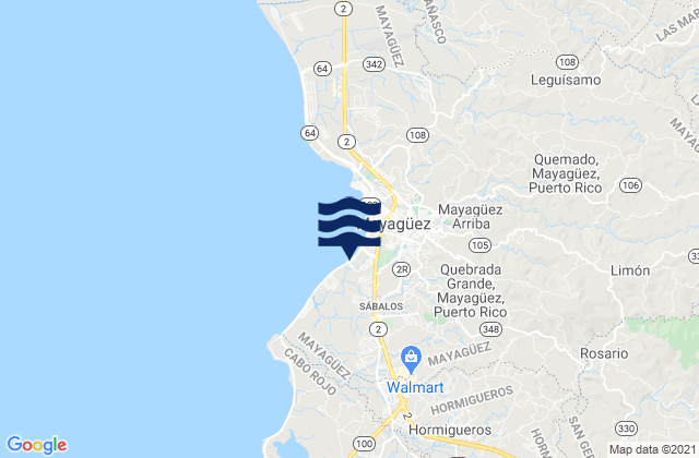 Mappa delle maree di Sábalos Barrio, Puerto Rico