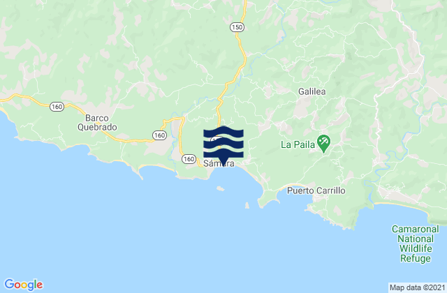 Mappa delle maree di Sámara, Costa Rica