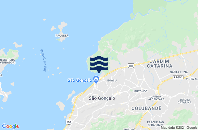 Mappa delle maree di São Gonçalo, Brazil