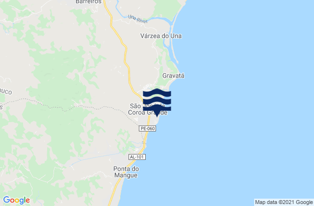 Mappa delle maree di São José da Coroa Grande, Brazil