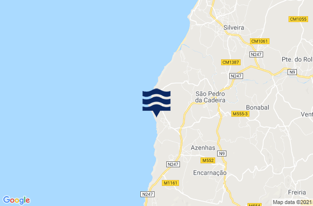 Mappa delle maree di São Pedro da Cadeira, Portugal