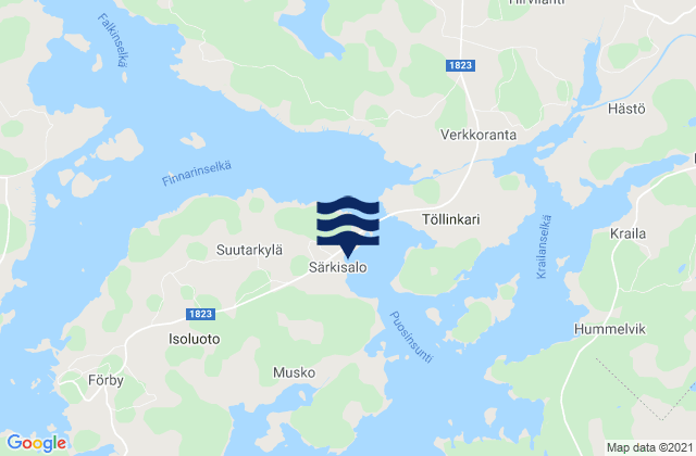 Mappa delle maree di Särkisalo, Finland