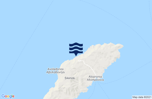Mappa delle maree di Síkinos, Greece
