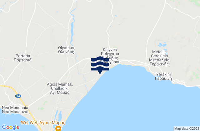 Mappa delle maree di Símantra, Greece