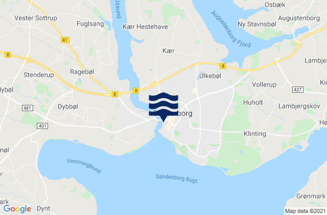 Mappa delle maree di Sønderborg, Denmark
