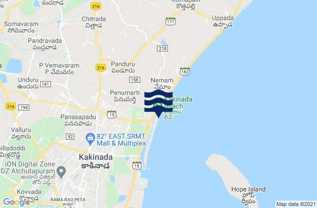 Mappa delle maree di Sāmalkot, India