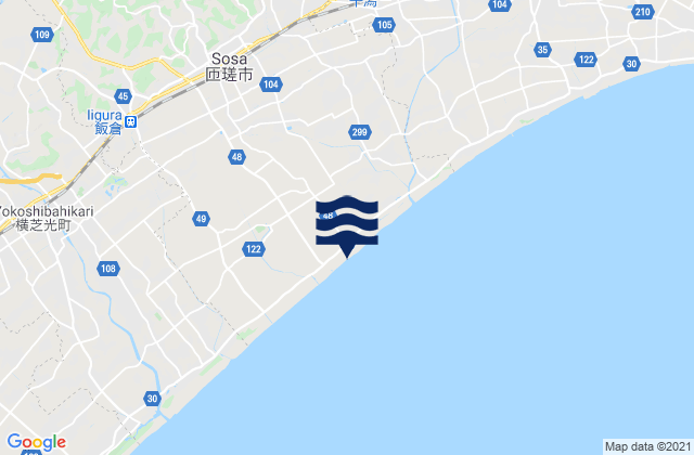 Mappa delle maree di Sōsa-shi, Japan