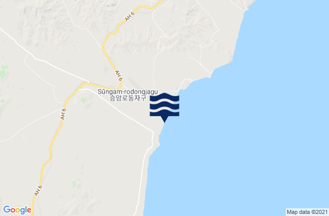 Mappa delle maree di Sŭngam-nodongjagu, North Korea
