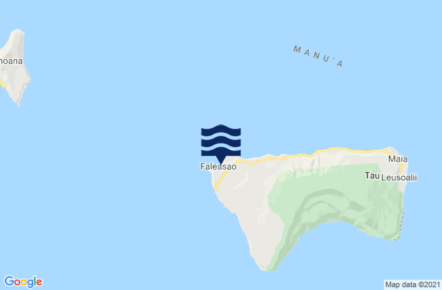 Mappa delle maree di Ta`ū, American Samoa