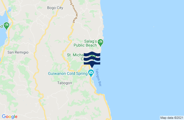 Mappa delle maree di Tabogon, Philippines