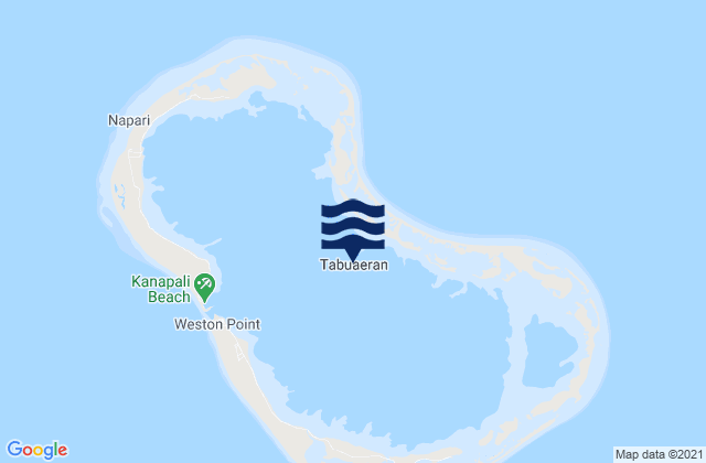 Mappa delle maree di Tabuaeran (Fanning) Island, Line Islands (2), Kiribati