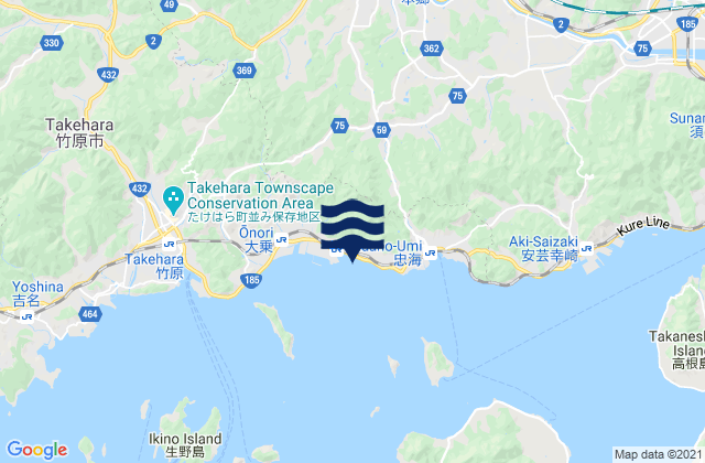 Mappa delle maree di Tadanouminagahama, Japan