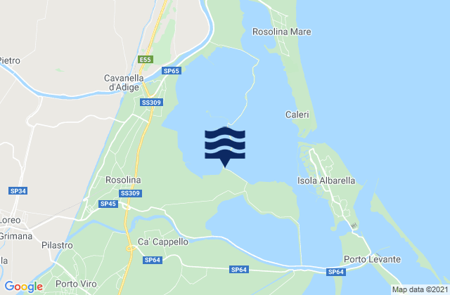 Mappa delle maree di Taglio di Po, Italy