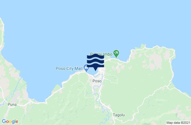 Mappa delle maree di Tagolu, Indonesia