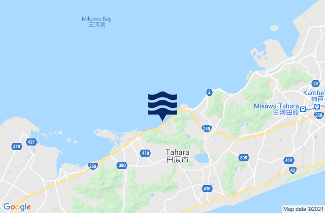 Mappa delle maree di Tahara-shi, Japan